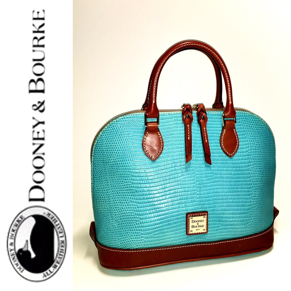 DOONEY & BOURKE Aqua lizard Zip Zip satchel